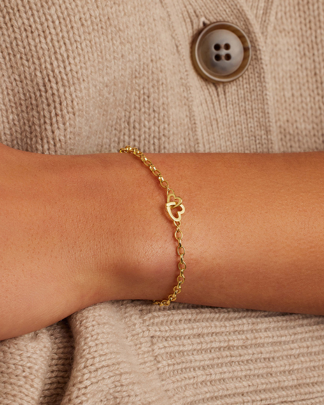 Parker Heart Mini Bracelet for Women - Dainty Gold Plated Charm Bracelet with Adjustable Chain - Perfect for Valentine's Day, Anniversary & Everyday Wear