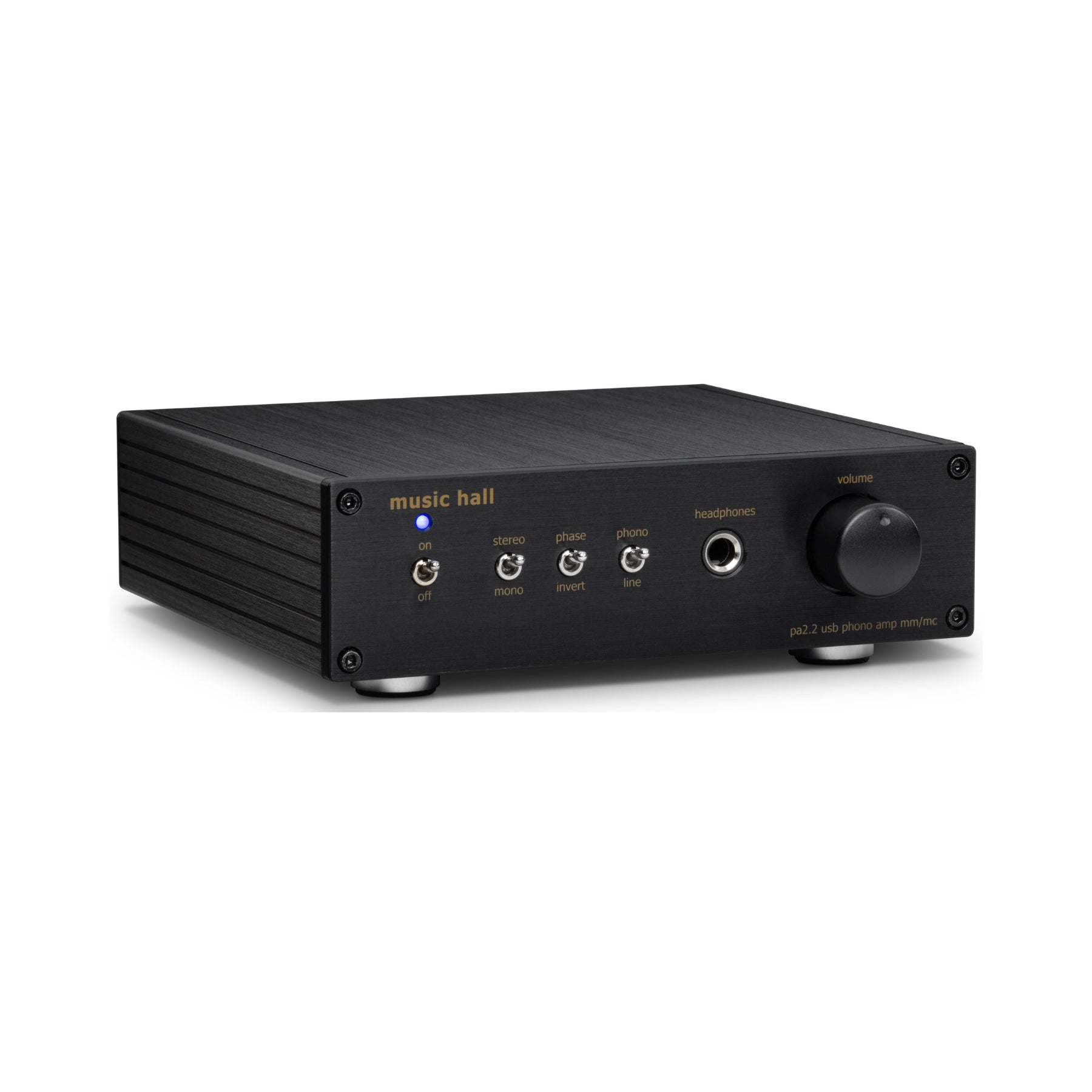 Music Hall PA2.2 Phono Preamplifier with Headphone Amp - Black | High-Fidelity Vinyl Record Player & Headphone Preamp for Audiophiles & Home Music Systems