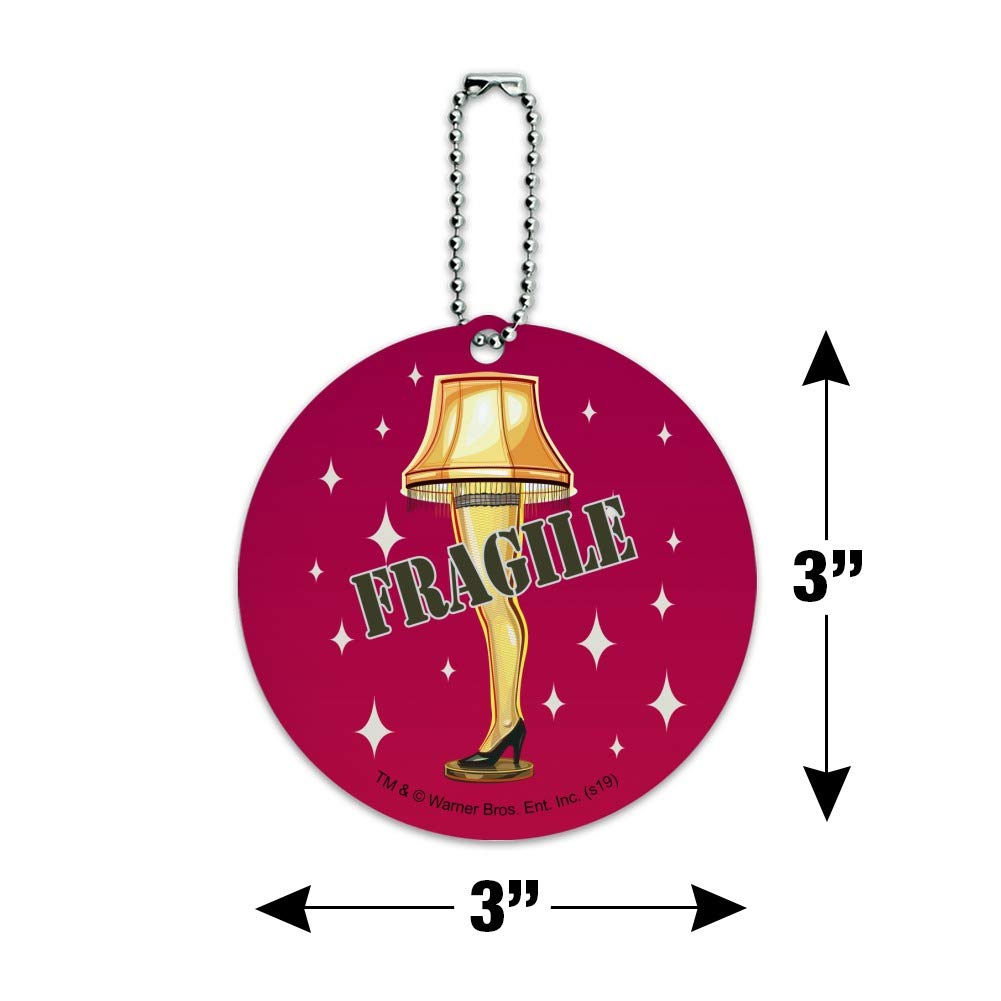 Christmas Story Fragile Round Luggage ID Tag - Durable Suitcase & Carry-On Baggage Identifier - Perfect for Holiday Travel & Gift Giving