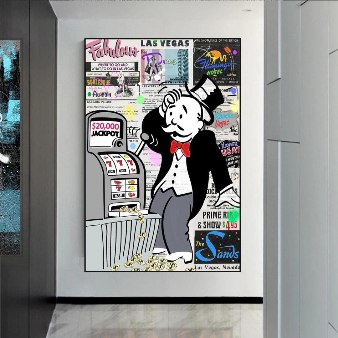 Alec Monopoly ATM Machine Canvas Print - Pop Art Wall Decor for Living Room, Bedroom & Office - Unique Gift for Art Lovers