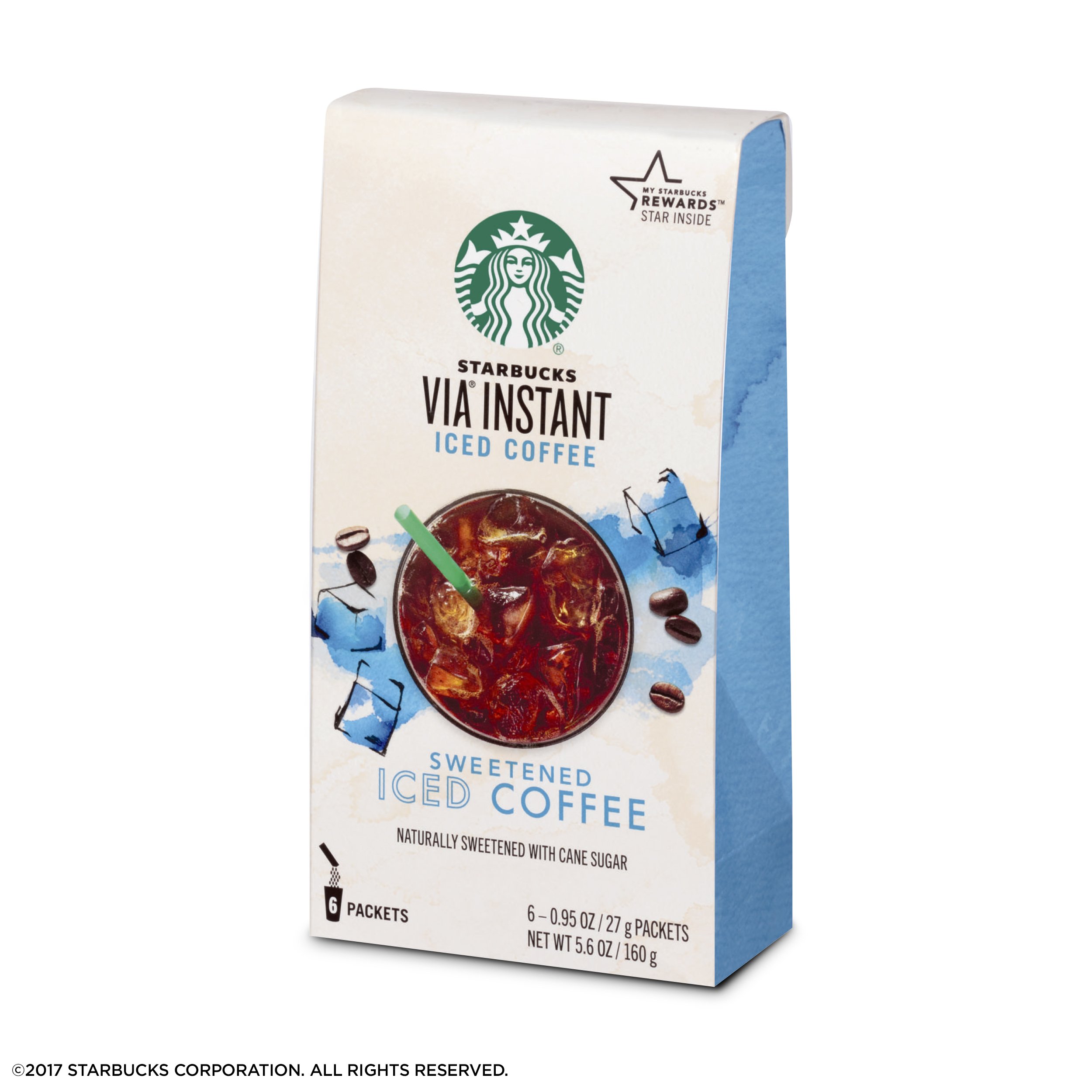 Starbucks VIA Instant Coffee Medium Roast Packets - Sweetened Iced Coffee - 6 Boxes (36 Packets) for Home, Office & Travel - Perfect for Camping & Quick Breakfast