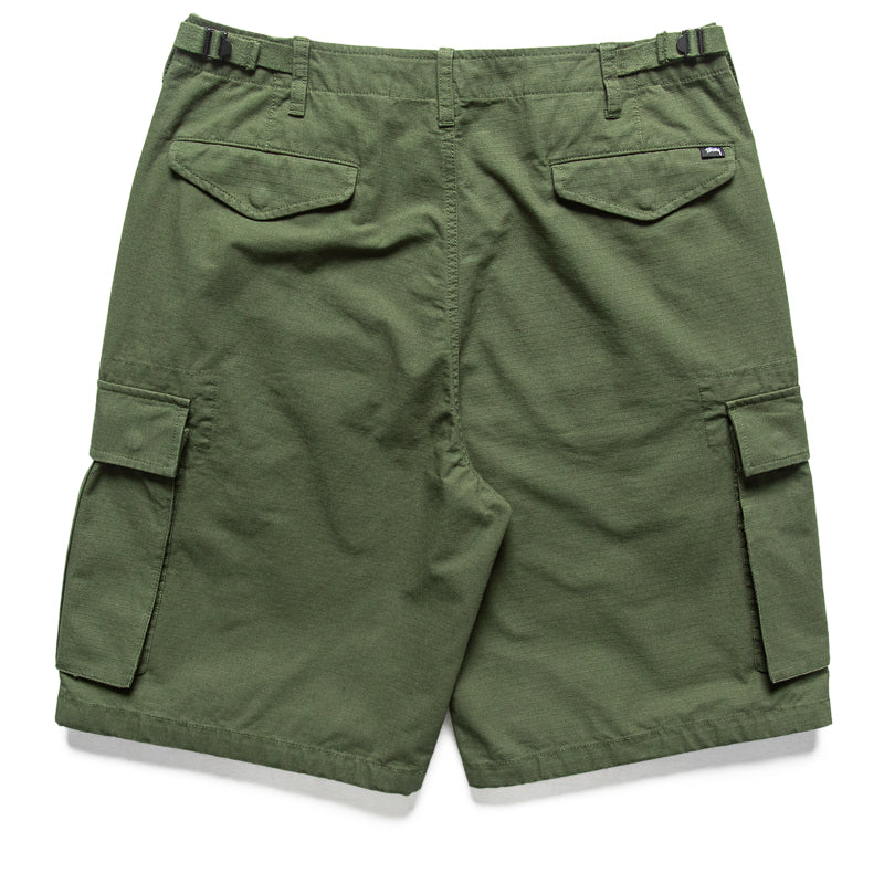 Stussy Cargo Shorts for Men - Ripstop Olive Green Military Style Casual Shorts | Outdoor Hiking, Streetwear Fashion, Summer Comfort