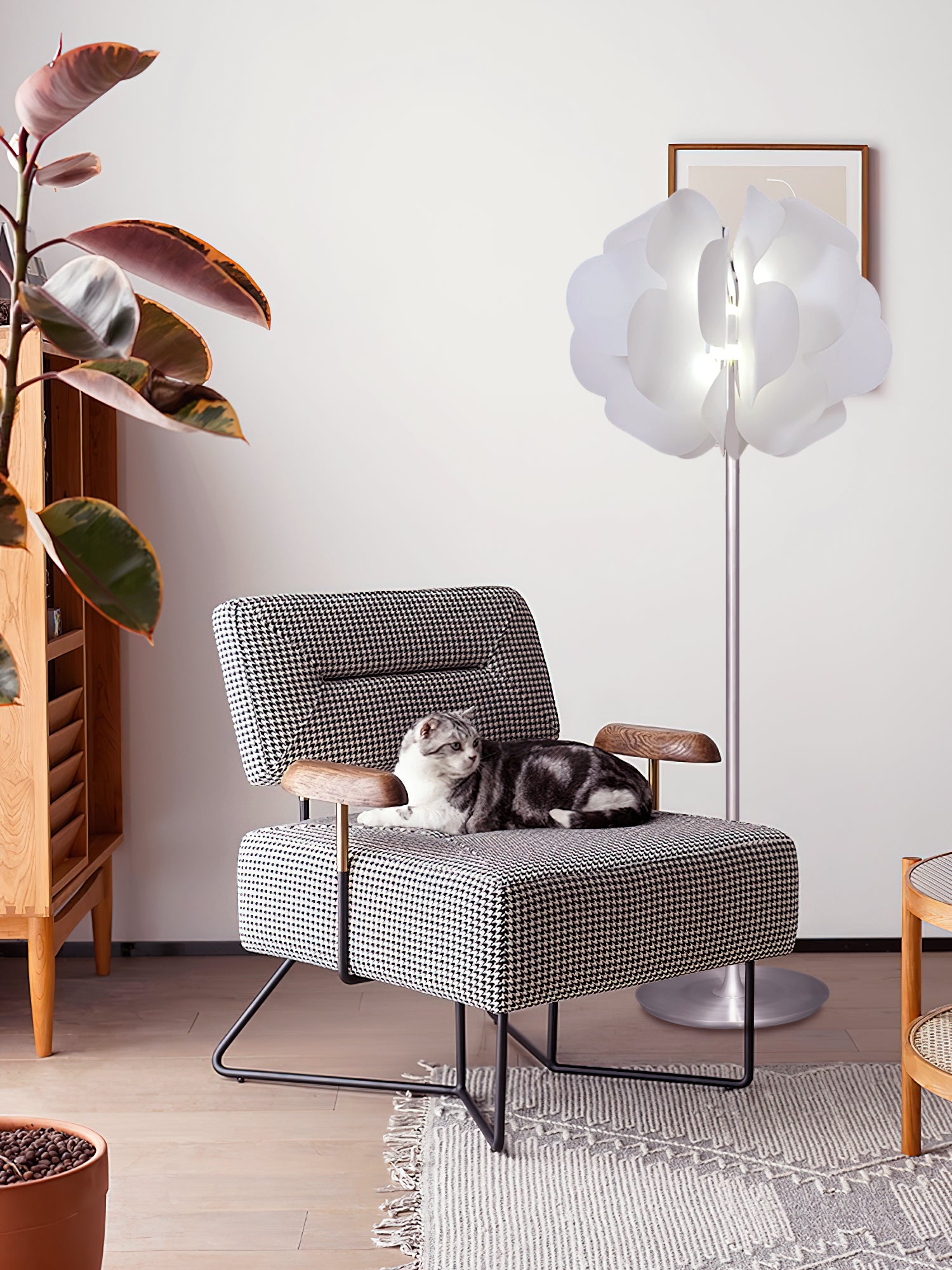 Modern Acrylic Flower Floor Lamp - Elegant Home Decor Lighting for Living Room, Bedroom, or Office - Soft Ambient Light with Adjustable Brightness