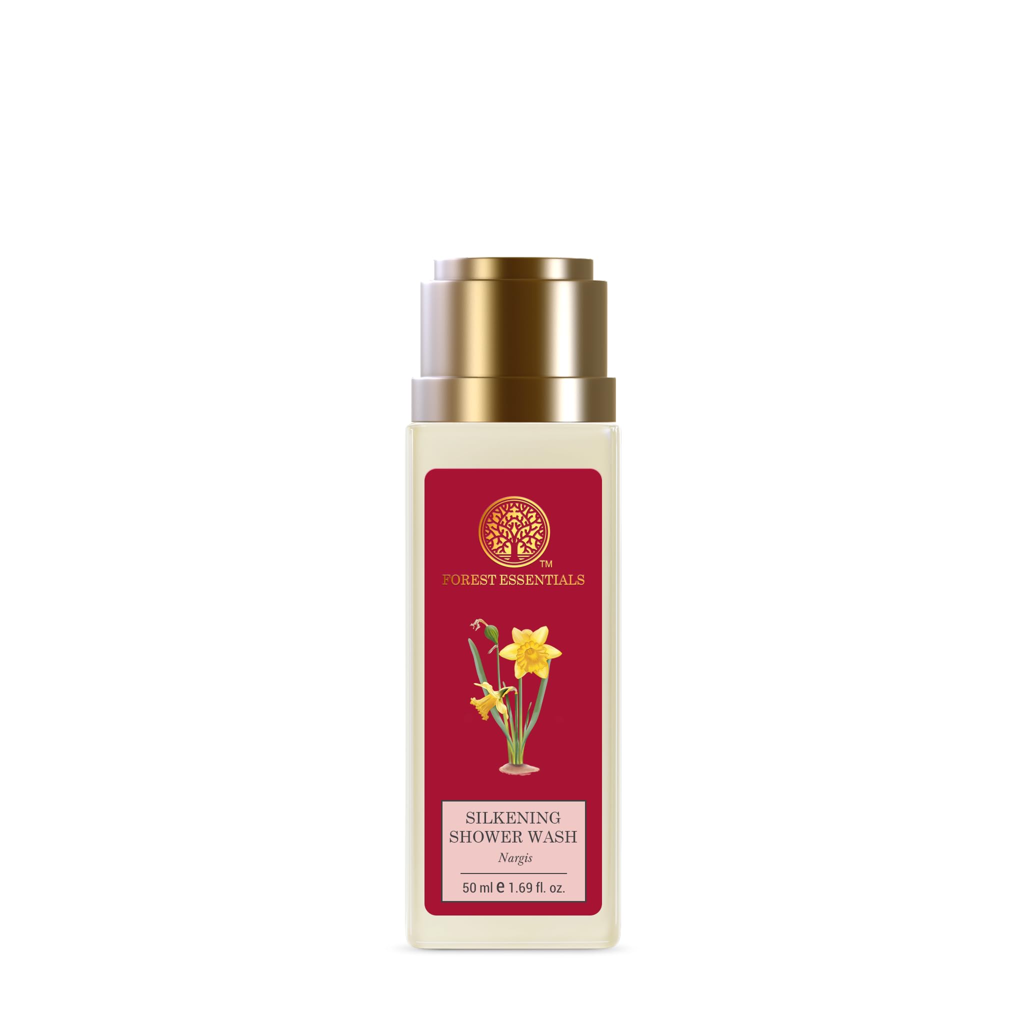 Forest Essentials Silkening Shower Wash Nargis - Luxurious Body Cleanser with Natural Ingredients for Soft, Smooth Skin | Perfect for Daily Shower & Spa Relaxation