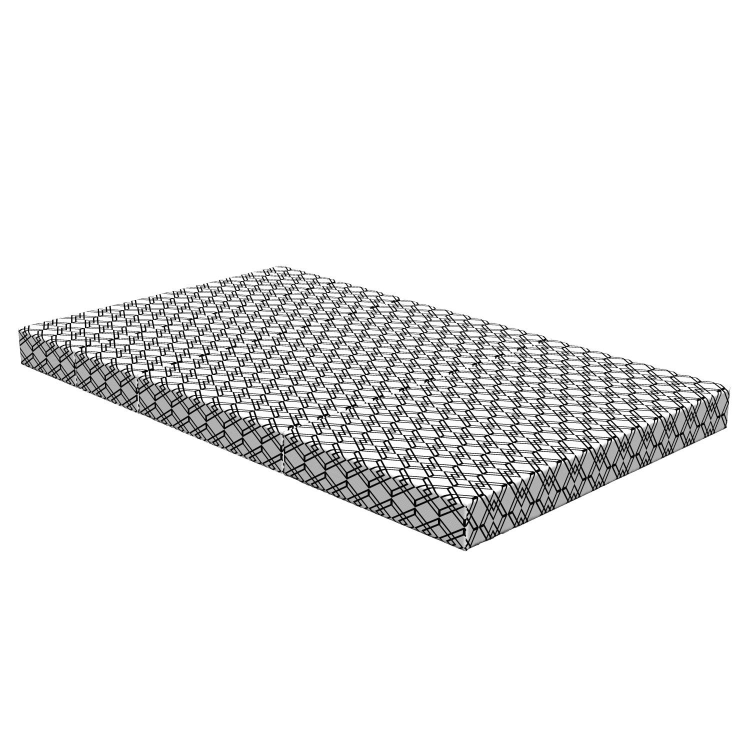 Ambesonne Black and White Foldable Mattress - Interlace Squares Design - 78.7