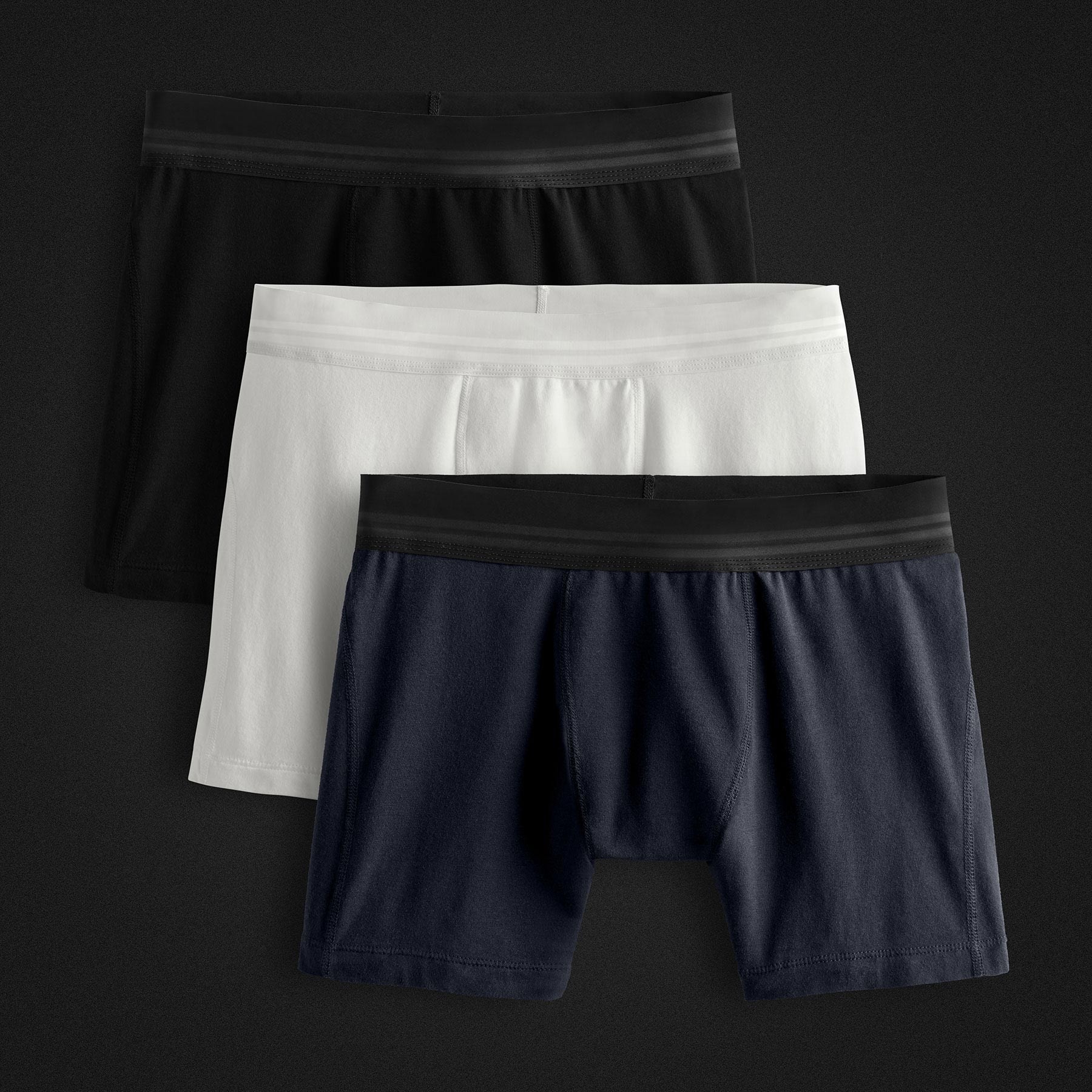 Premium Elevated Lotus Sport Boxer Shorts 3-Pack - Black, White & French Navy - Breathable & Comfortable Men's Underwear for Gym, Running & Everyday Wear