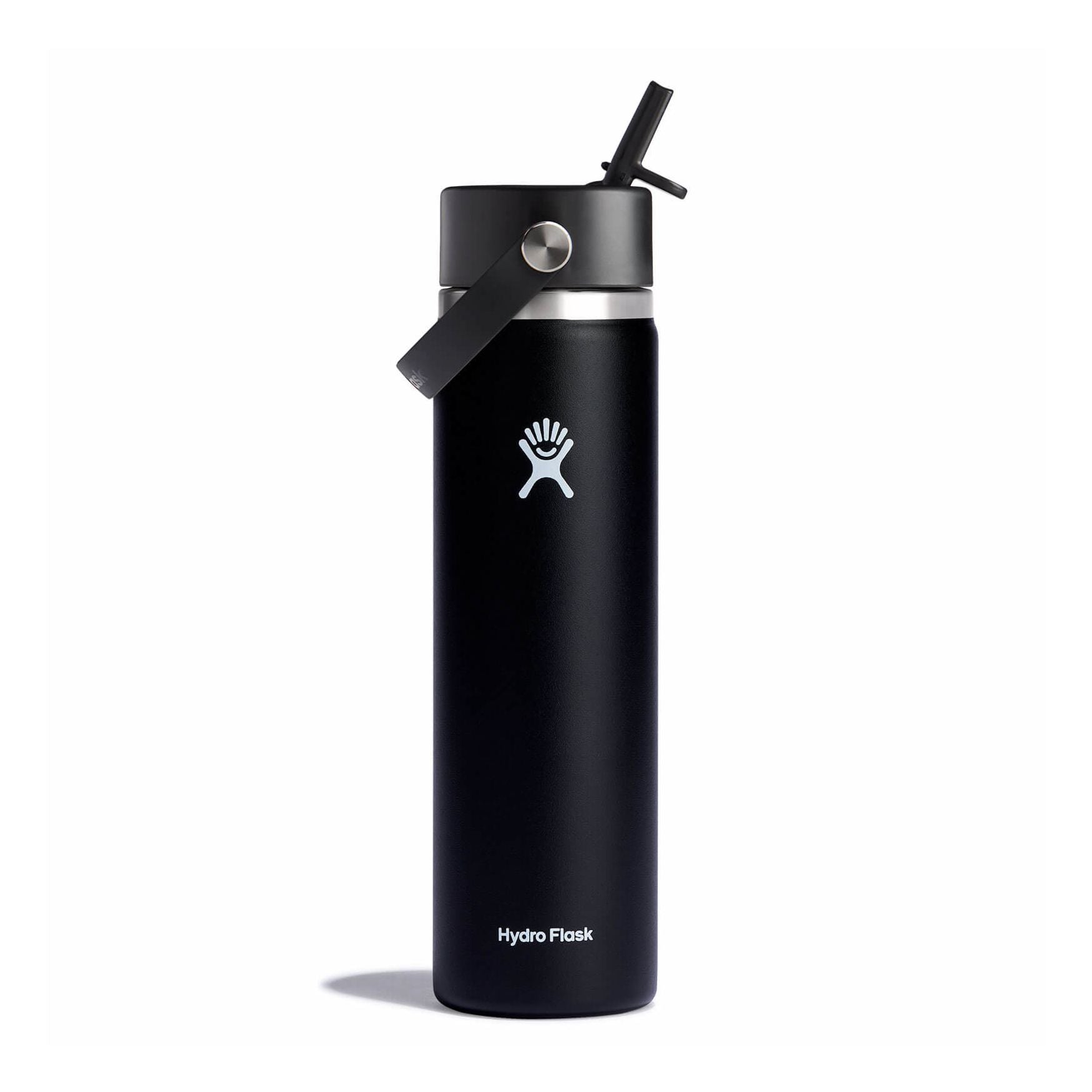 Hydro Flask Wide Mouth Water Bottle 24 oz with Flex Straw Cap - Insulated Stainless Steel for Hiking, Gym & Everyday Hydration