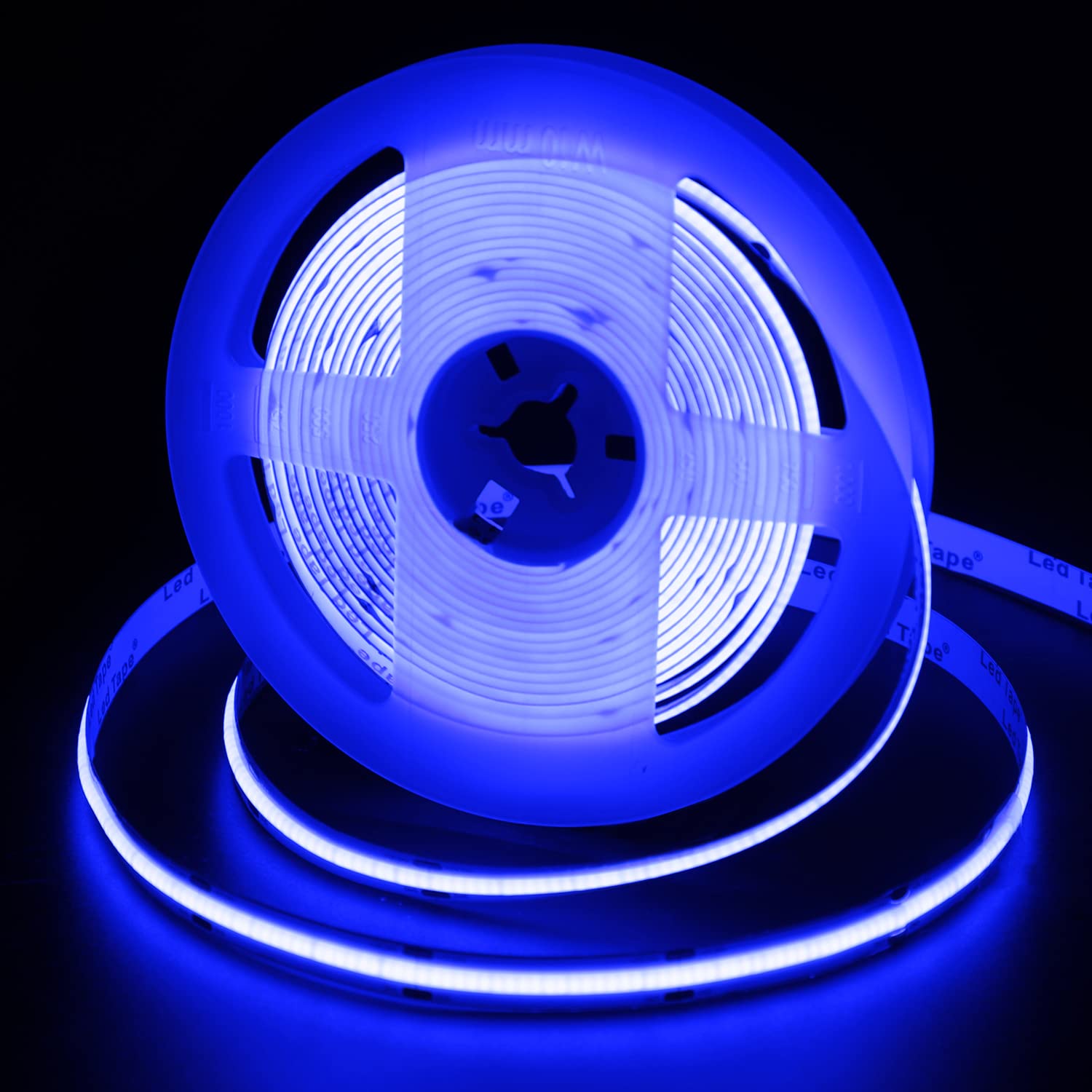 Blue LED Strip Lights 16.4ft/5M - UL-Listed COB LED Tape Light with 504 LEDs/M - 24V Flexible RGB Lighting for Bedroom, Kitchen, Under Cabinet - Perfect for Home Decor, DIY Projects & Ambient Lighting