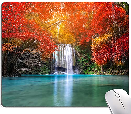 Waterfall in autumn forest