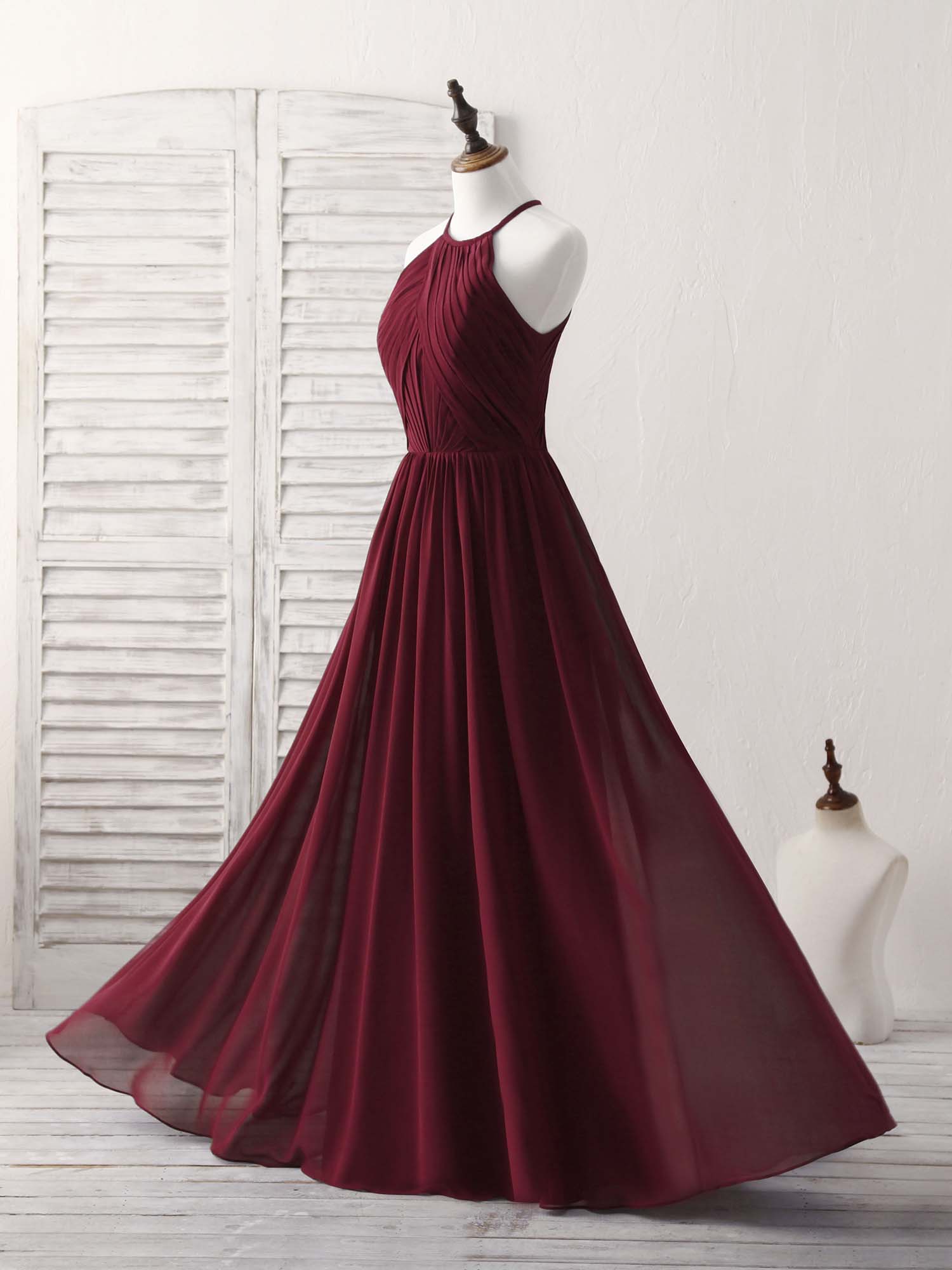 Elegant Burgundy Chiffon Long Prom Dress | Formal Evening Gown for Women | Perfect for Homecoming, Prom Night & Special Occasions