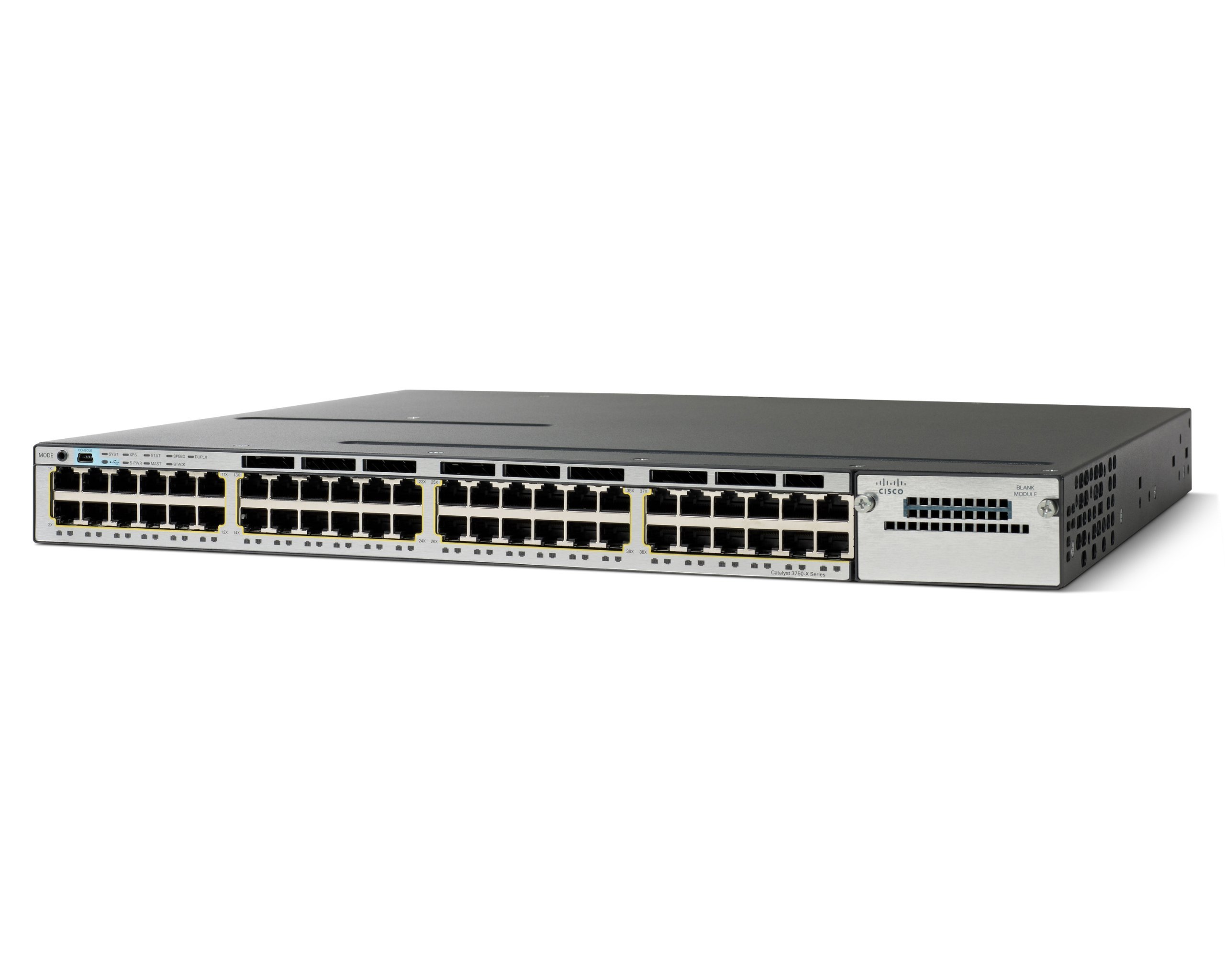 Cisco WS-C3750X-48T-E Catalyst 3750X 48-Port Gigabit Ethernet Switch (Renewed) - Ideal for Small Business Networks, Office IT Infrastructure & Data Center Connectivity