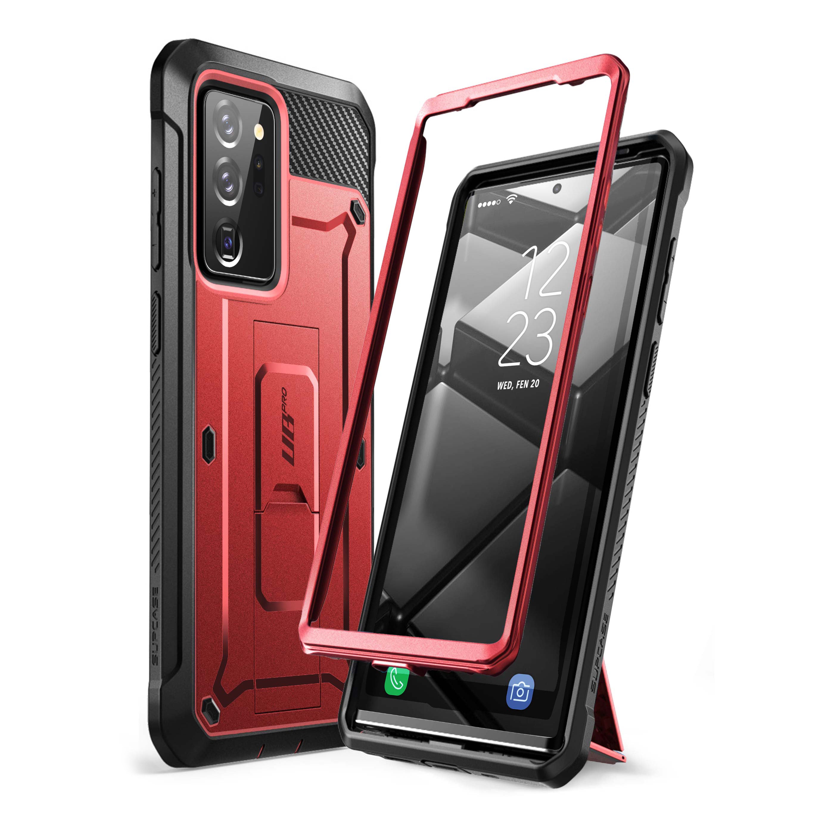 Galaxy Note20 Ultra Unicorn Beetle PRO Rugged Holster Case - Heavy Duty Protection with Kickstand (Metallic Red) | Shockproof & Military Grade Drop Tested | Perfect for Outdoor, Construction & Active Lifestyle Use