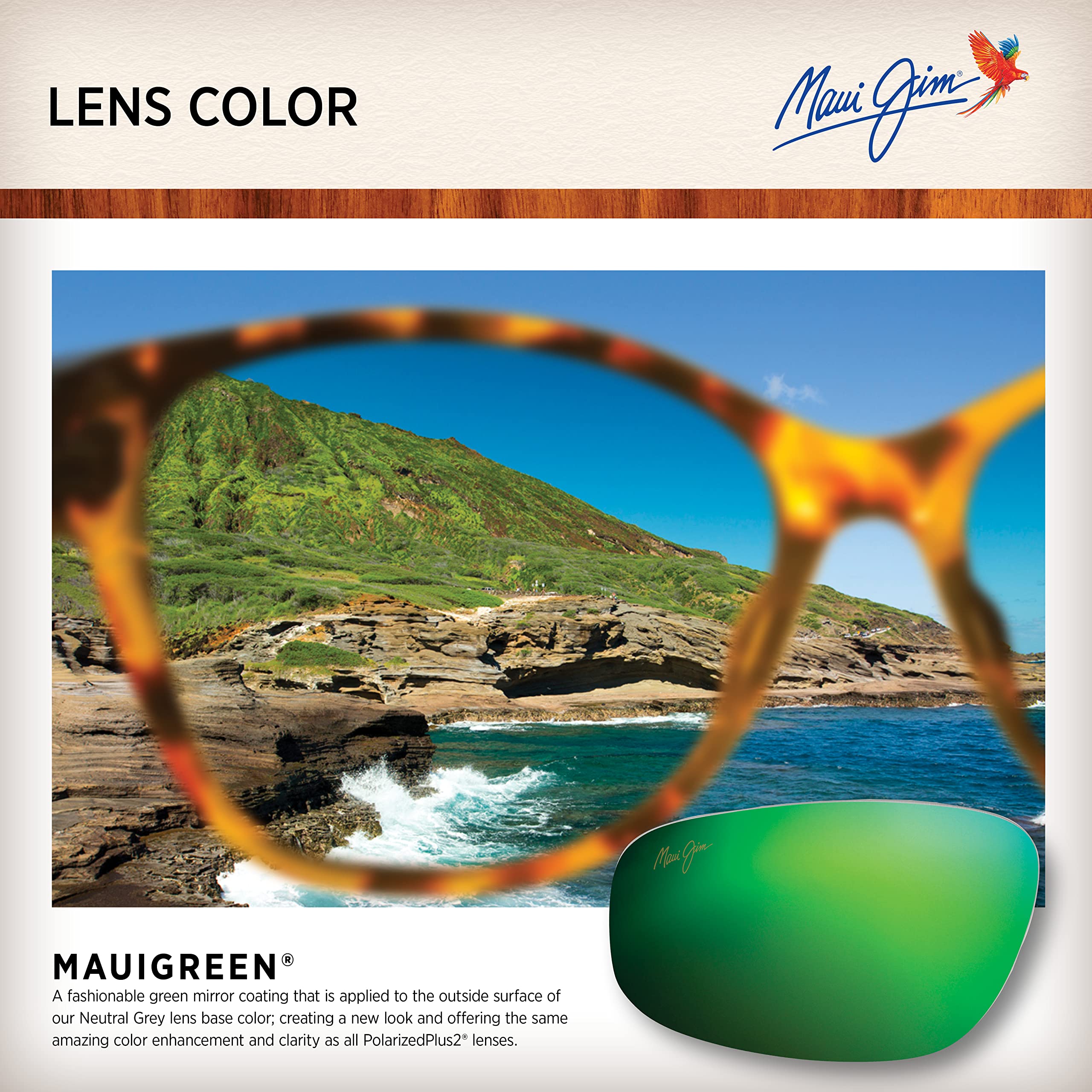 Maui Jim Men's Makoa Polarized Wrap Sunglasses - Matte Black/MAUIGreen® - UV Protection & Anti-Glare - Medium Fit - Perfect for Driving, Fishing & Outdoor Activities