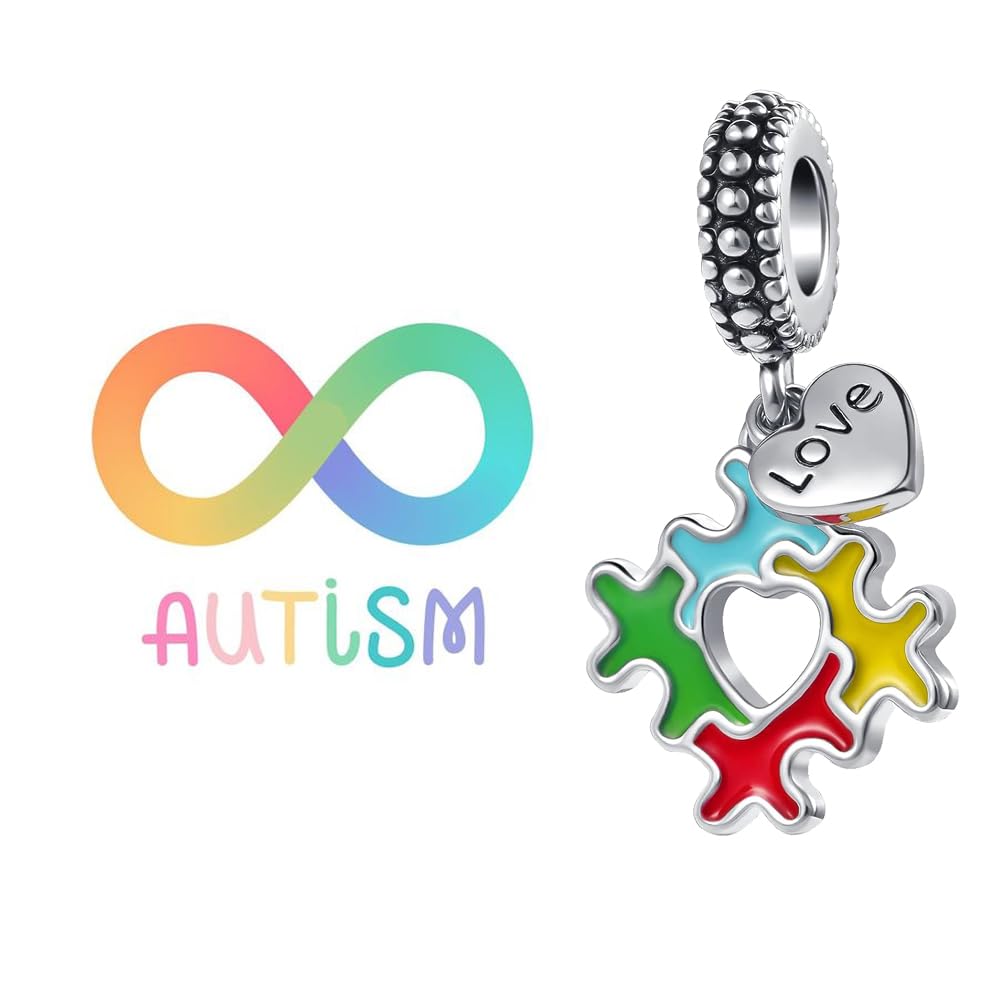 Autism Puzzle Piece Necklace - ASD Awareness Charm for Granddaughter (Gift Idea)