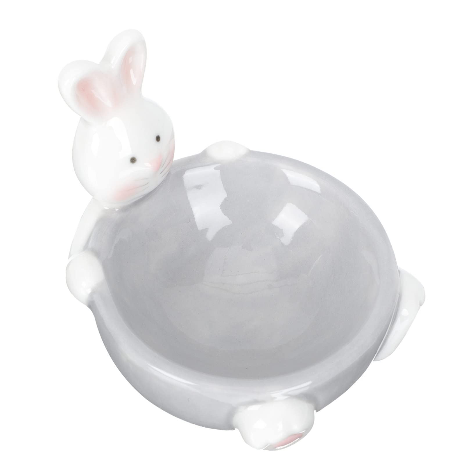 Adorable Rabbit Design Ceramic Egg Cup Holder - Creative Cartoon Egg Tray for Breakfast Table Decor, Easter Decorations & Kitchen Storage (Set of 4) - Perfect for Easter Brunch, Farmhouse Kitchen Decor & Gift Giving