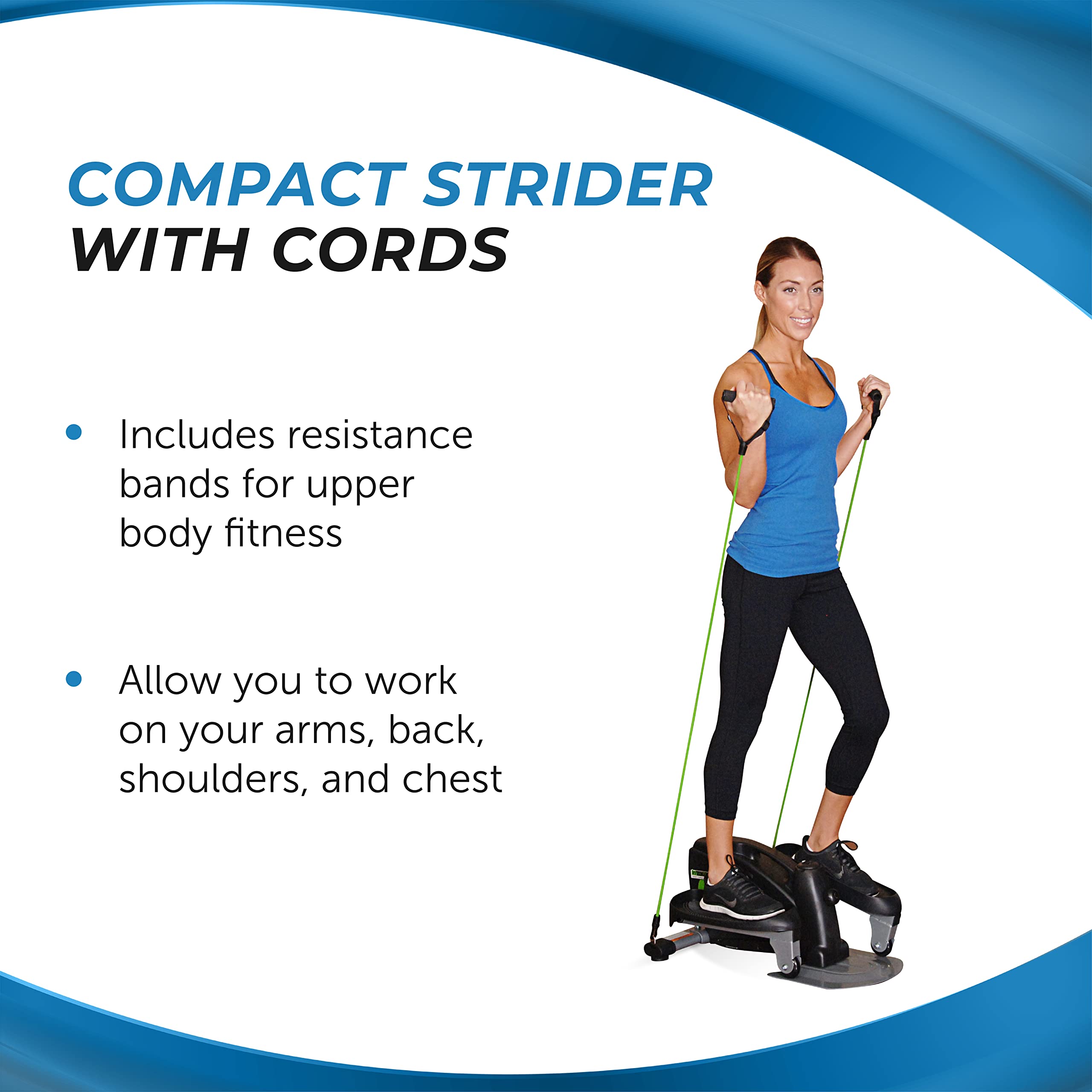 Stamina Inmotion Compact Strider - Under Desk Elliptical Machine for Home & Office - Seated/Standing Low-Impact Cardio Workout Equipment - Perfect for Small Spaces & Sedentary Workers