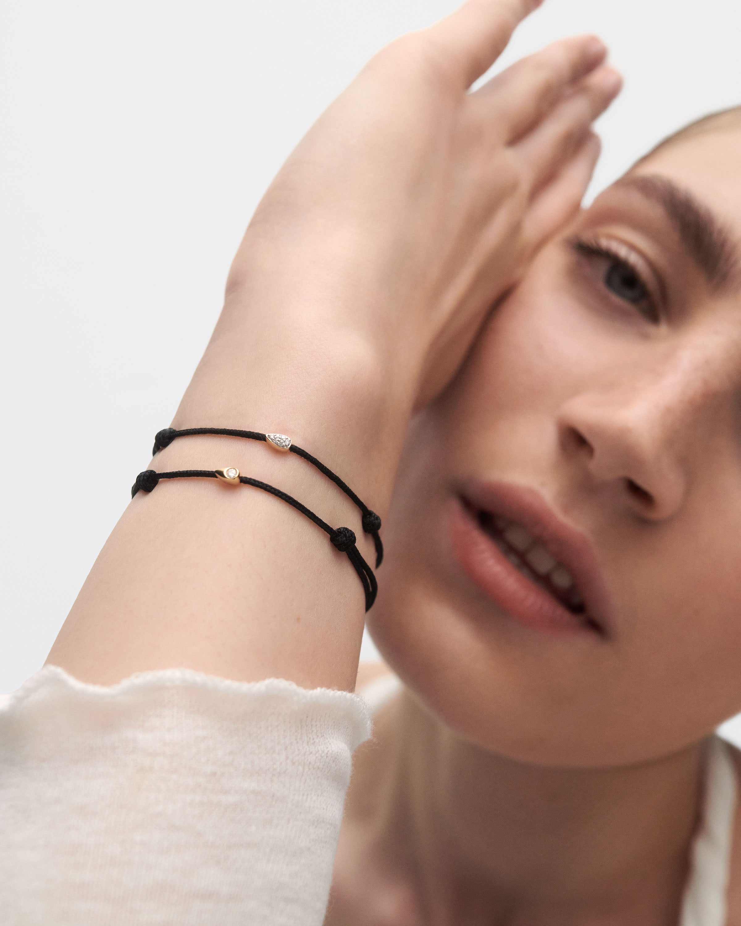 Lia Diamond Cord Bracelet for Women - Elegant Adjustable Beaded Friendship Bracelet - Perfect for Gifts, Parties & Everyday Wear