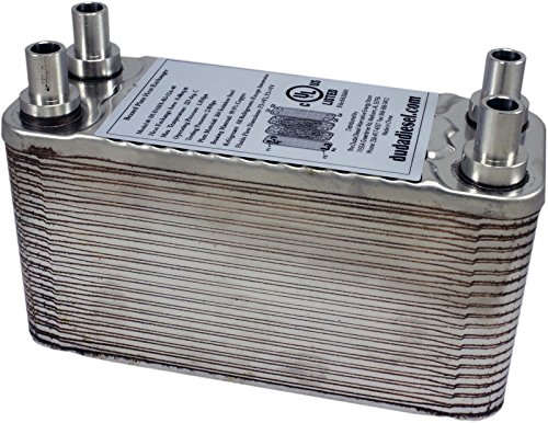 Duda Energy HX1240 40 Plate Stainless Steel Heat Exchanger - 3/4