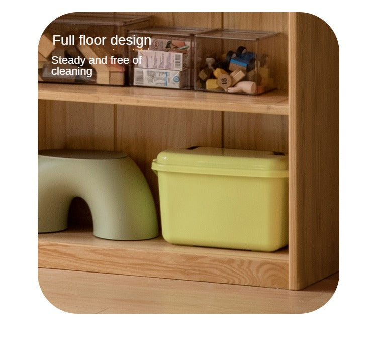 Solid Oak Wood Kids Bookshelf - Sturdy & Safe Book Storage for Toddlers & Children - Perfect for Bedroom, Nursery, or Playroom Organization