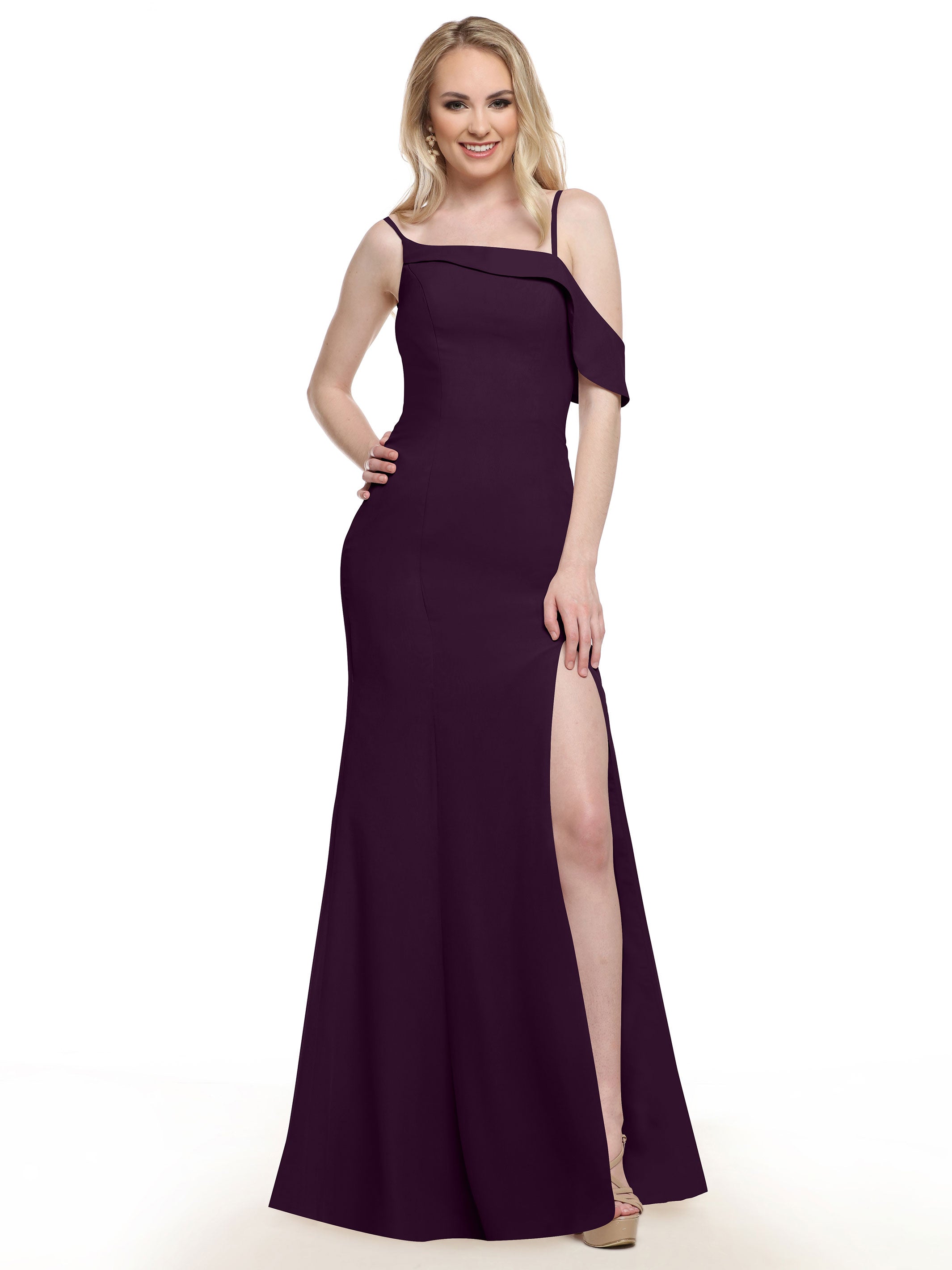 Elegant One Shoulder Fit & Flare Chiffon Bridesmaid Dress 80153 - Perfect for Weddings, Formal Events & Special Occasions