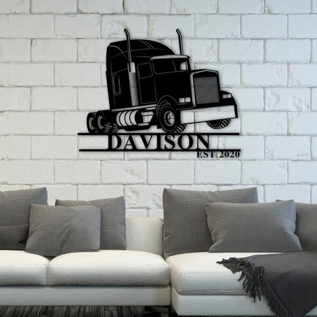 Custom Vintage Truck Driver Metal Wall Art - Personalized Trucker Metal Sign for Outdoor & Indoor Decor - All Season Front Door Decoration (Series 116) - Perfect for Man Cave, Garage, or Workshop Decor