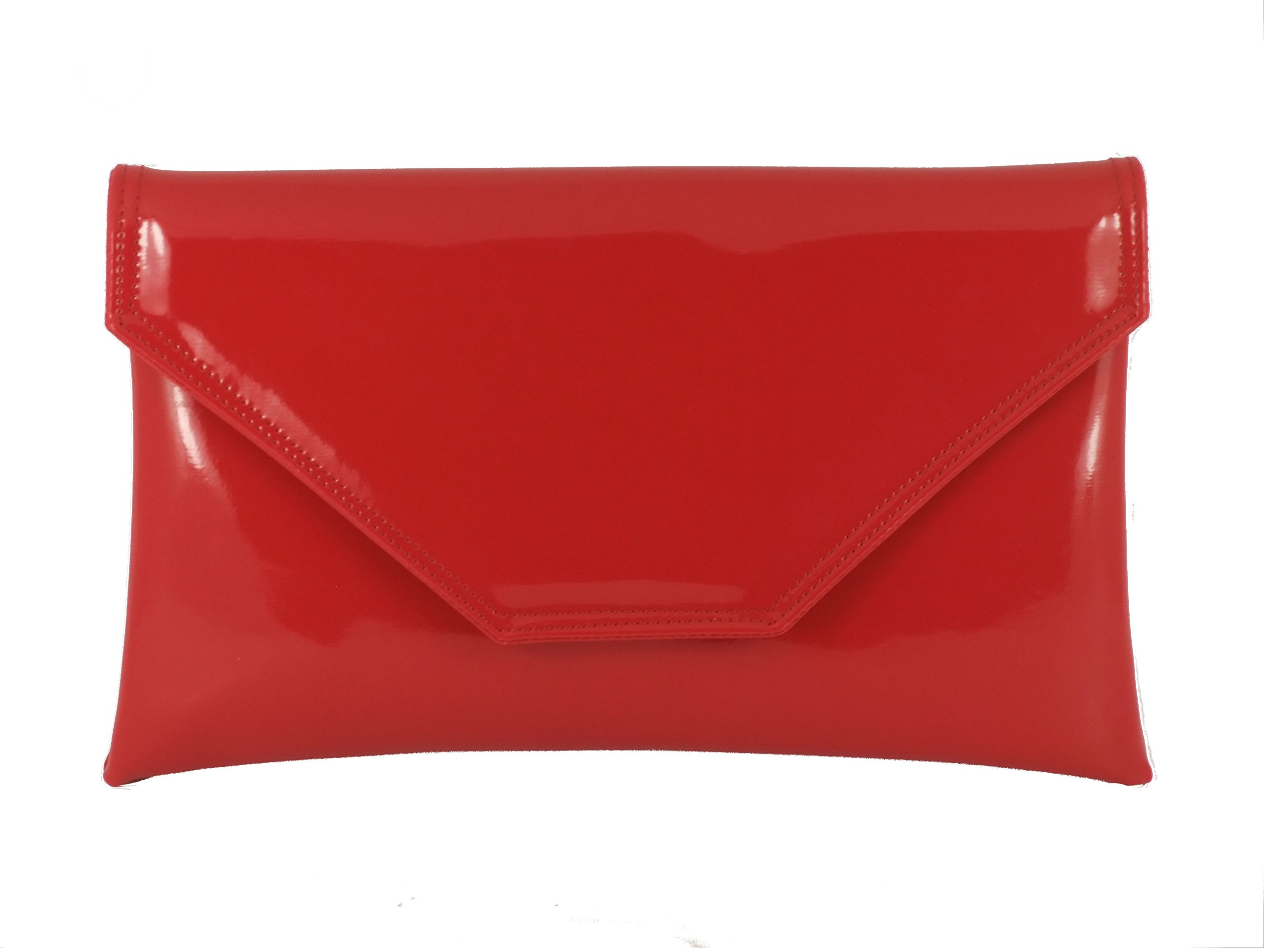 LONI Women's Stylish Large Envelope Patent Leather Clutch Shoulder Bag for Wedding Party Prom Evening Events - Perfect for Date Night, Bridesmaids & Formal Occasions