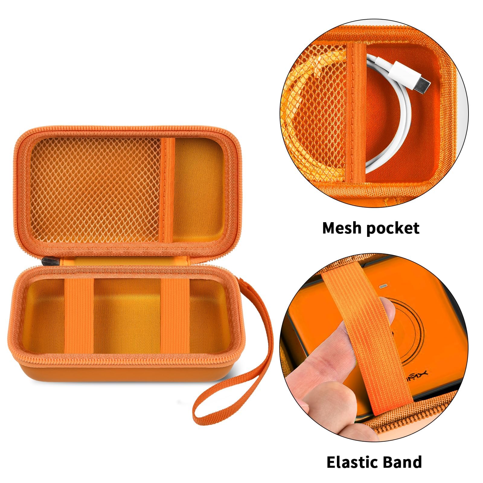 UCOMX Nano Rtops Hicober Iseyyox 3-in-1 Wireless Charger Travel Case - Foldable Magnetic Charging Station Storage Bag for Fast Charge Pad, Cable & Adapter (Orange Box) - Perfect for Travel, Office & Home Organization