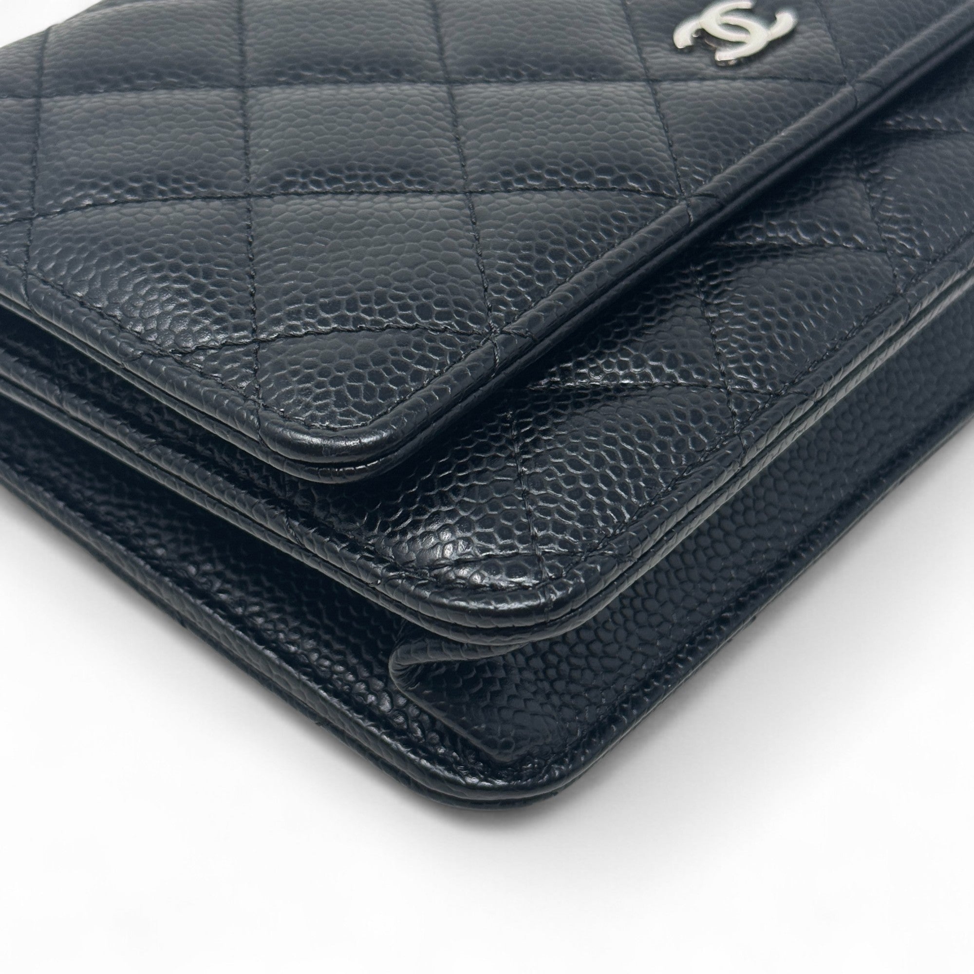 Chanel Black Quilted Caviar Leather Wallet on Chain Crossbody Bag - Elegant & Luxurious for Parties, Dating & Evening Events