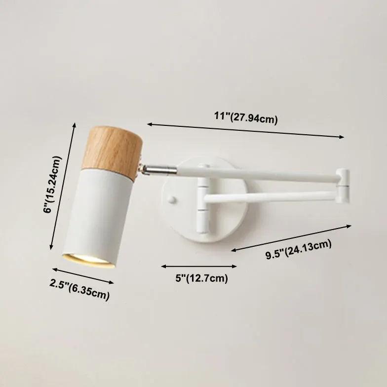 White Swing Arm Wall Mounted Bedside Lamp - Adjustable Reading Light for Bedroom, Study & Office - Perfect for Night Reading, Working & Relaxing