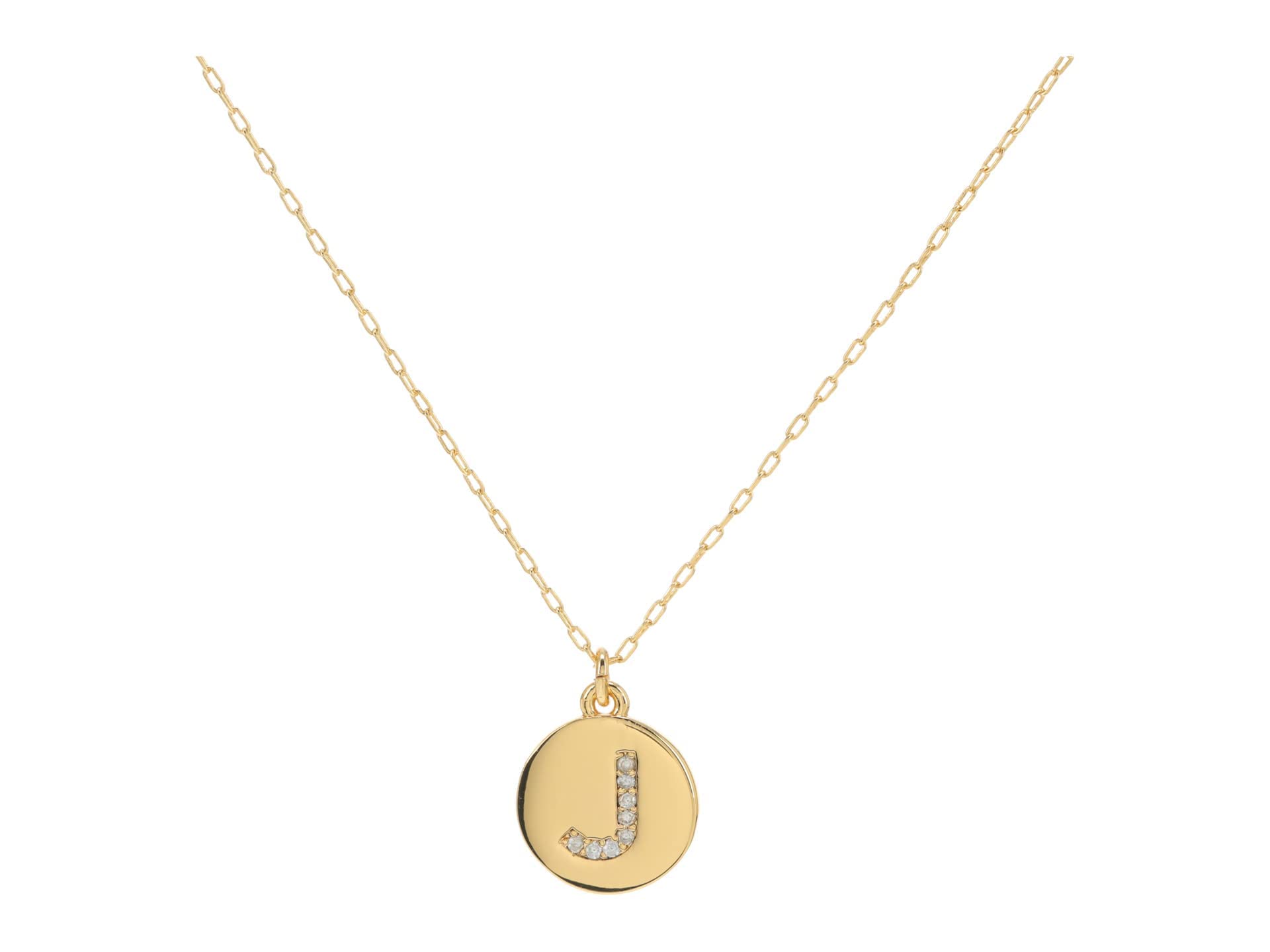 Kate Spade New York Gold Initial Pendant Necklace - Letter J Monogram Jewelry for Women, Perfect for Gifts & Everyday Wear