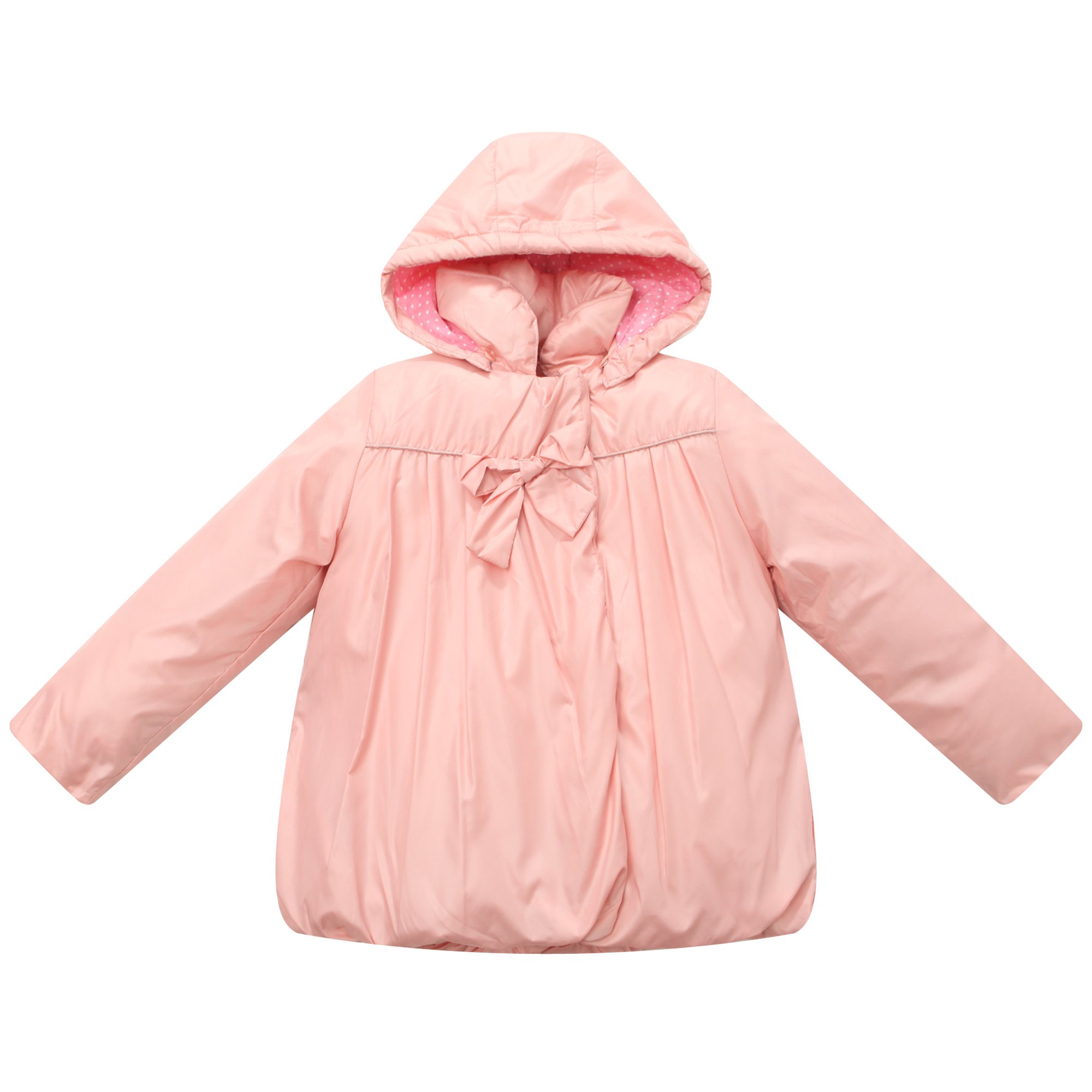 Richie House Little Girls' Padded Jacket with Bow - Warm Winter Coat for Kids, Cute Outerwear for School & Playtime