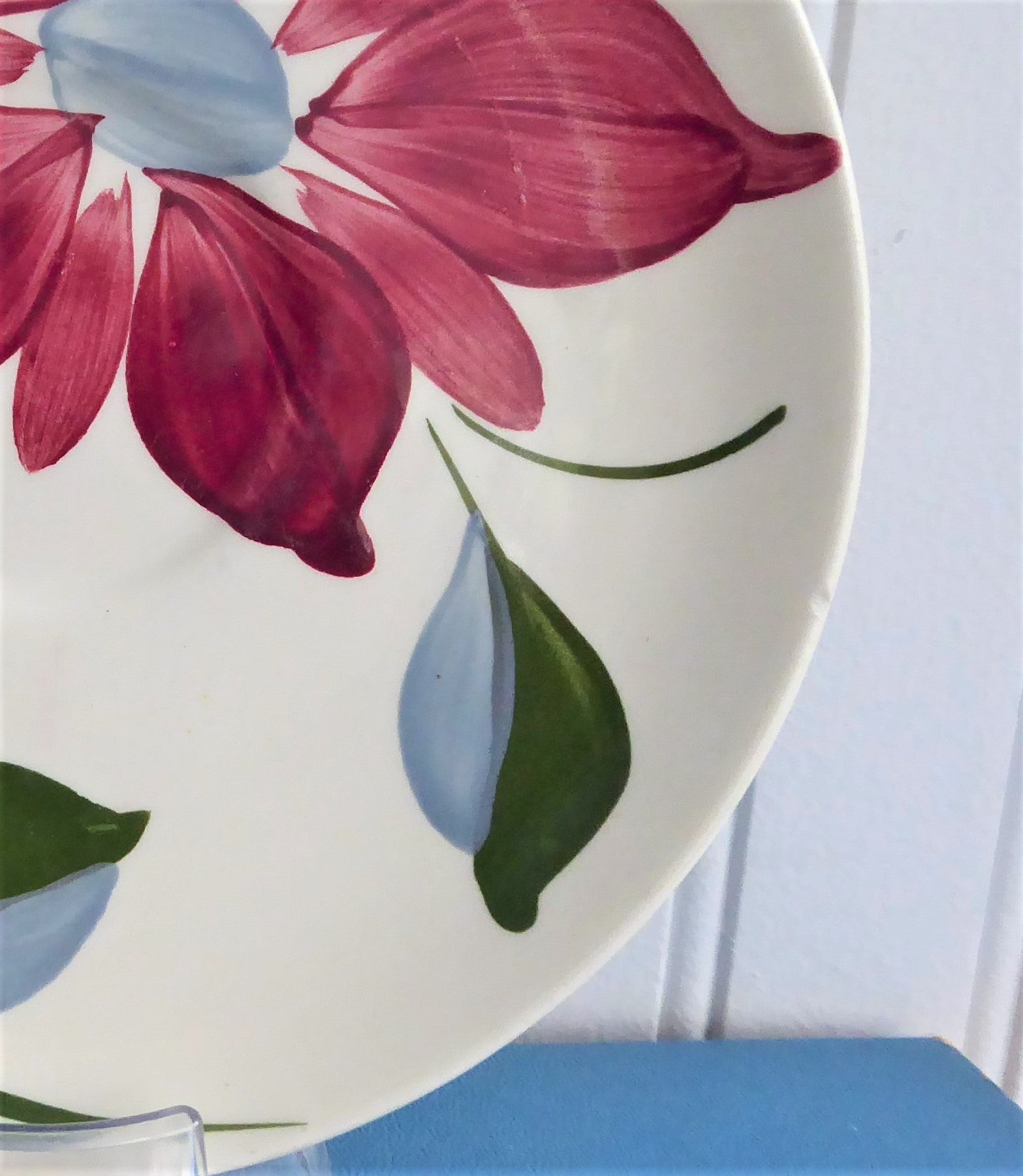 Vintage Blue Ridge Poinsettia Teacup and Saucer Set - 1940s Colonial Style Holiday China for Christmas Tea Parties & Collectors
