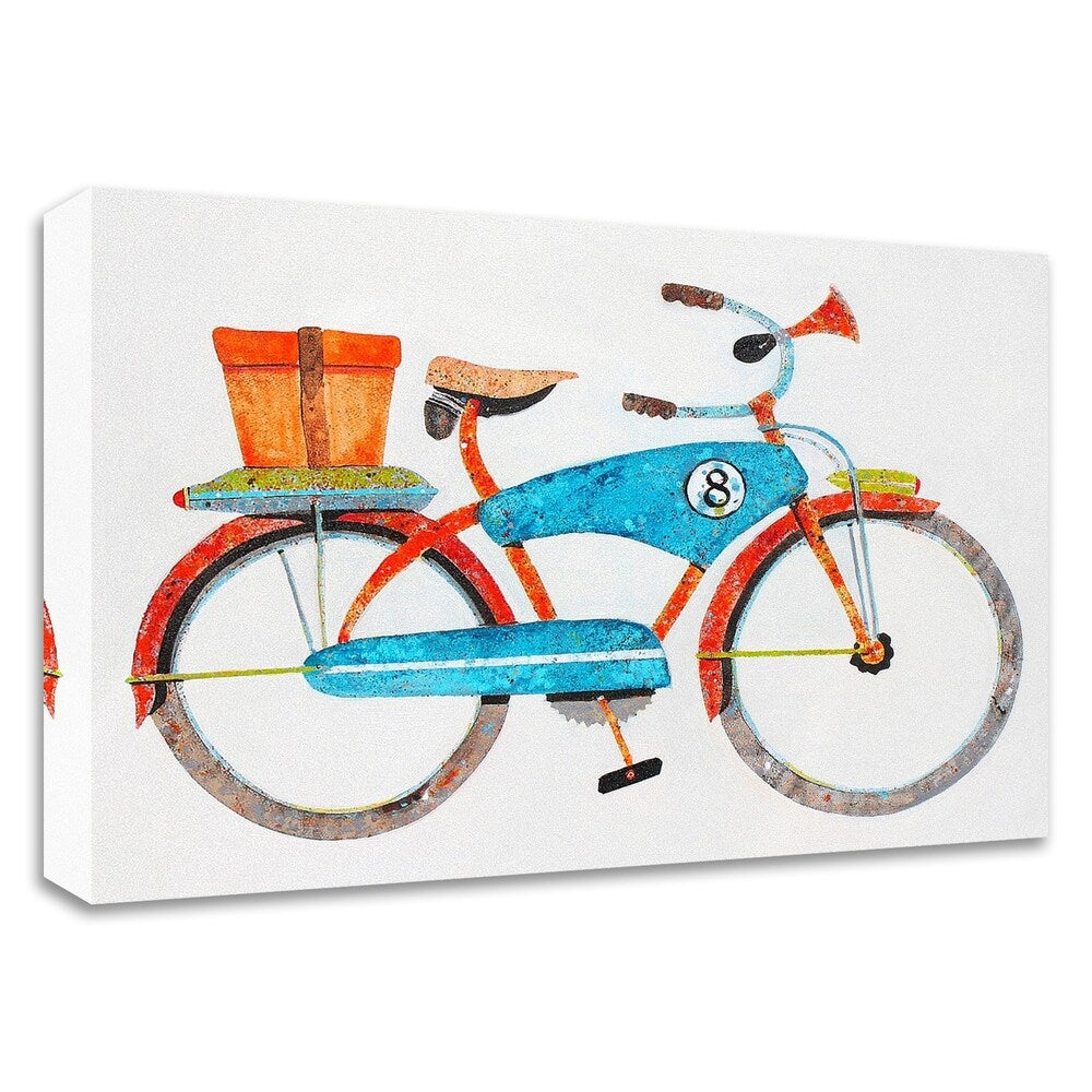 Anthony Grant Bike No. 8 Canvas Art Print - Framed & Ready to Hang Wall Decor - Perfect for Living Room, Bedroom or Office Decor