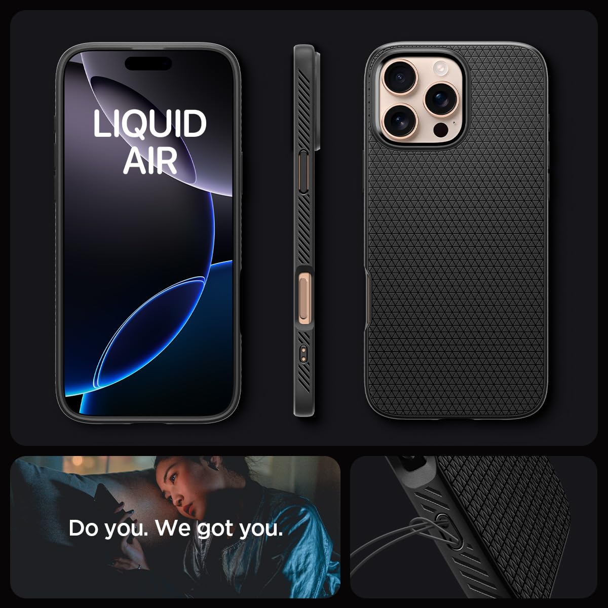 Spigen Liquid Air Armor Case for iPhone 16 Pro Max (2024) - Slim Matte Black Protective Cover | Shockproof & Scratch Resistant | Perfect for Work, Travel & Outdoor Activities