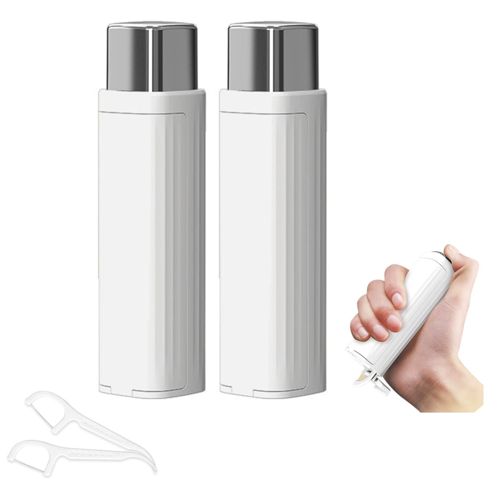 2023 New Portable Dental Floss Dispenser Case - White Travel Floss Box with Pop-Up Design (2PCS) - Perfect for Travel, Hotels, Dating & On-the-Go Oral Care