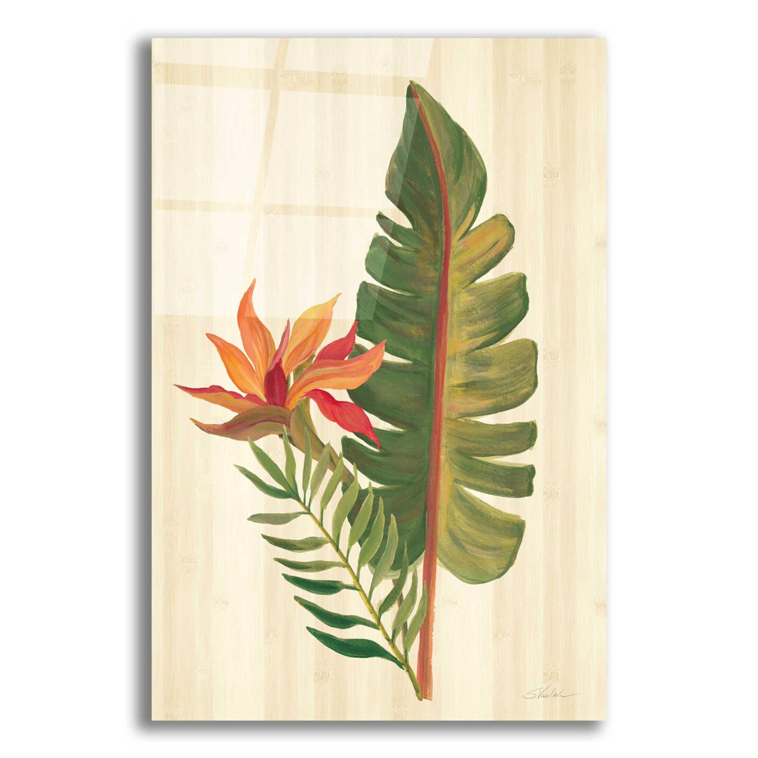 Silvia Vassileva Tropical Garden VI Acrylic Glass Wall Art - 16x24 Inches Modern Home Decor, Perfect for Living Room, Bedroom & Office