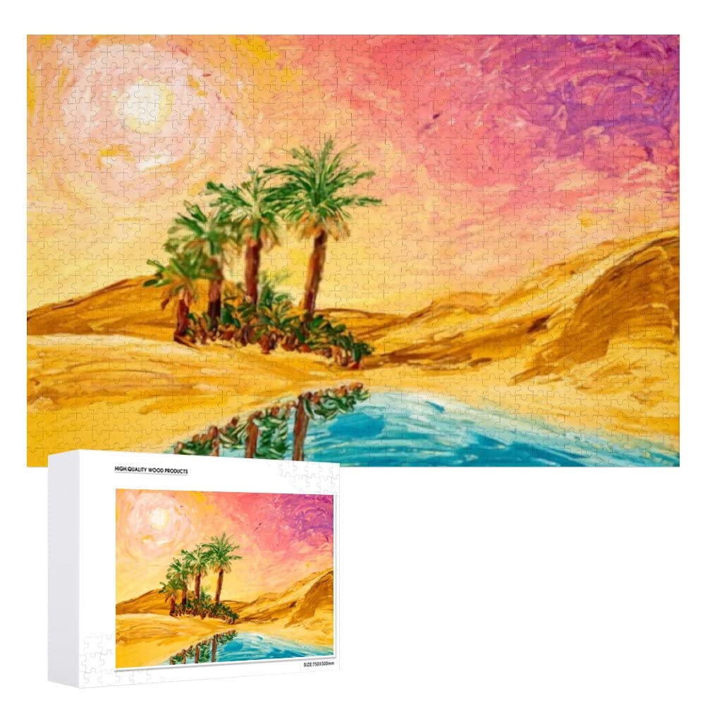 500-Piece Oasis Desert Jigsaw Puzzle for Adults, Teens & Kids - Fun Family Game & Creative Gift - Multiple Sizes Available - Perfect for Relaxation, Brain Training & Family Bonding Time