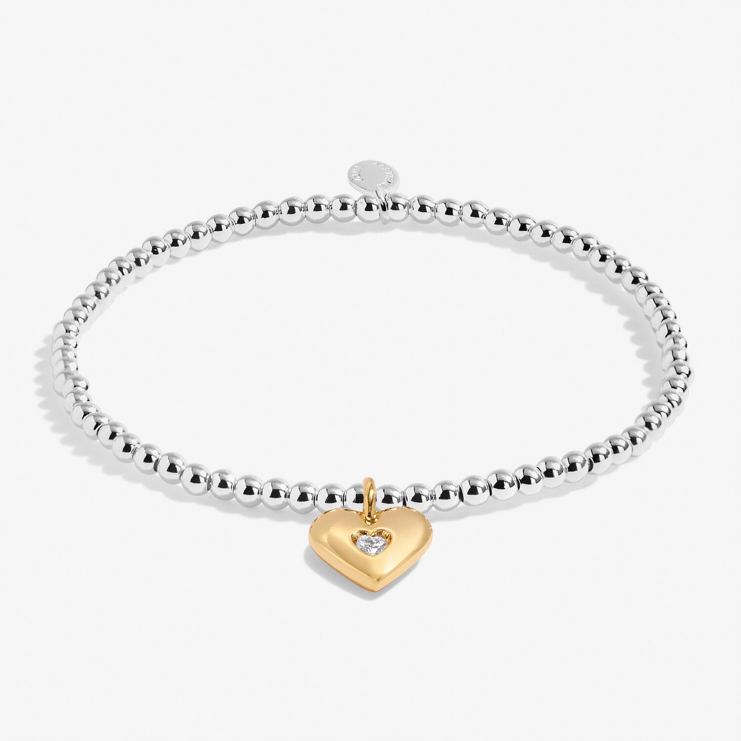 Joma Jewellery Bracelet - A Little Love You with All My Heart | Sterling Silver Heart Charm Bracelet for Women | Perfect Gift for Valentine's Day, Anniversary & Mother's Day