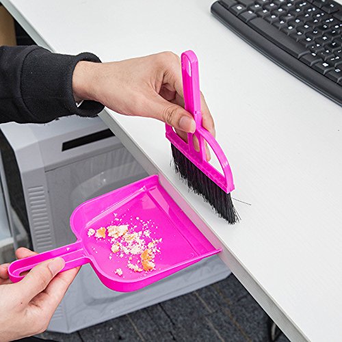 3 Pack Mini Cleaning Brush and Dustpan Set with 3 Dish Towels - Compact Kitchen & Desktop Cleaning Tools for Small Spaces, Countertops, and Hard-to-Reach Areas