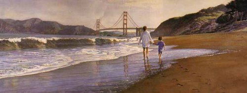 Steve Hanks Morning at Baker's Beach Wall Art Print - Coastal Landscape Painting for Living Room, Bedroom & Office Decor