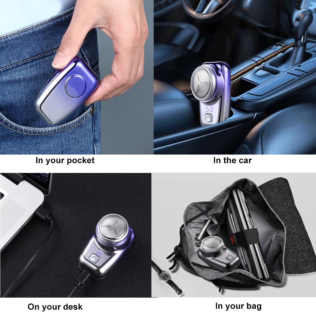 Portable Electric Shaver for Men - Mini Wet & Dry Travel Razor, Compact Pocket Size Shaver for Home, Car & On-the-Go Grooming | Perfect for Business Trips, Gym Bags & Quick Touch-Ups