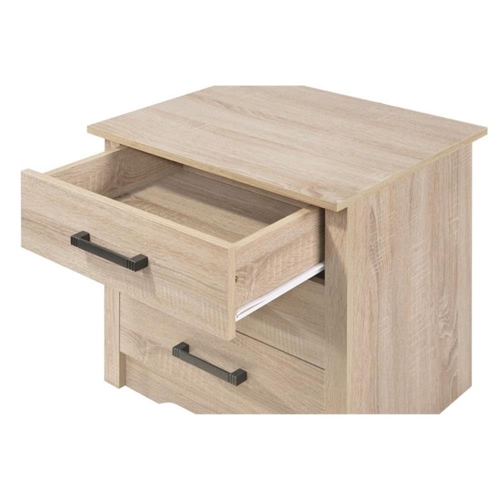 Glory Furniture Hudson 3-Drawer RTA Nightstand in Sandalwood Finish - Modern Bedside Table for Bedroom, Guest Room & Nursery Storage