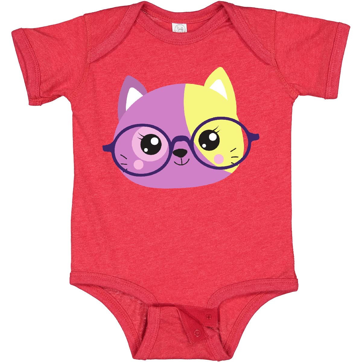 Hipster Cat Bodysuit with Glasses for Babies & Kids Playtime