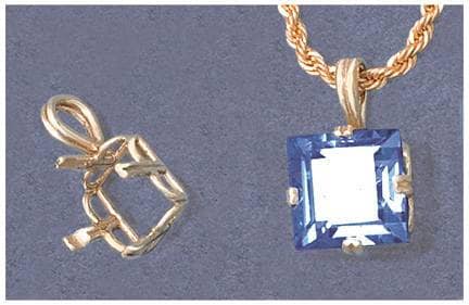 Solid Sterling Silver or 14kt Gold 10mm 14mm Square 4 Prong Pendant Setting - Handcrafted in USA | Perfect for Jewelry Making, DIY Necklace & Custom Engagement Ring Designs