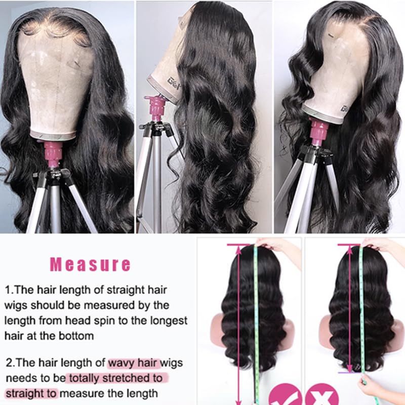 13x4 HD Transparent Lace Front Wigs Human Hair - Body Wave 180% Density Glueless Lace Frontal Wig for Black Women with Pre-Plucked Baby Hair (24 Inch) | Perfect for Daily Wear, Special Occasions & Protective Styling