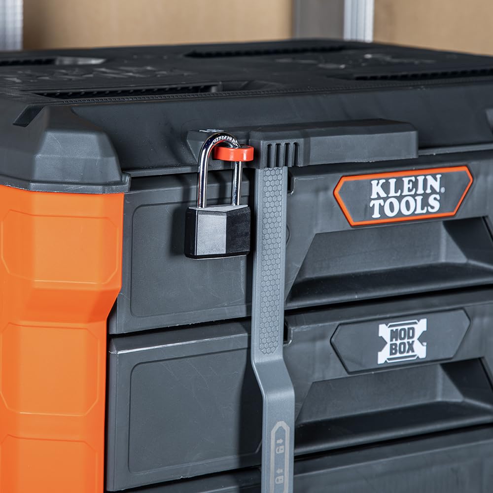 Klein Tools 54823MB MODbox 3-Drawer Heavy-Duty Tool Box Organizer | Stackable Storage Module with 50-Pound Capacity | Perfect for Garage, Workshop & Job Site Organization
