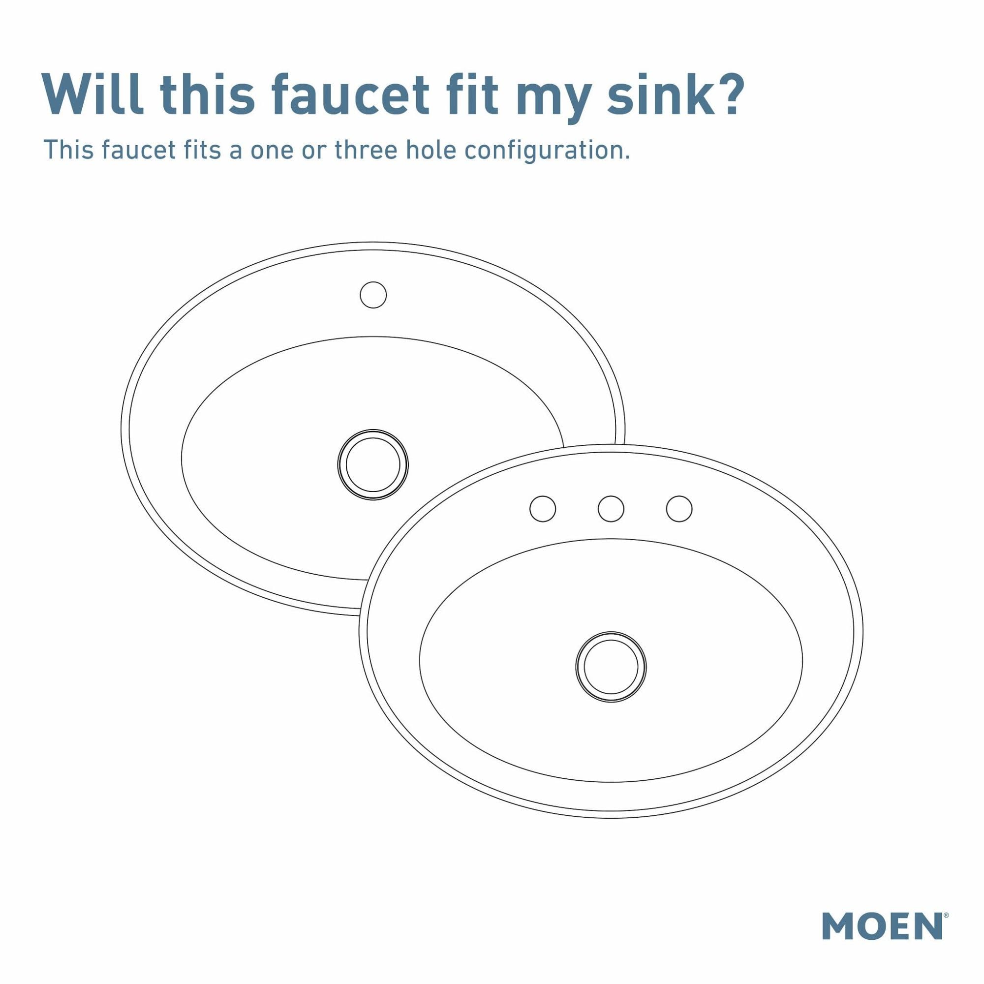 Moen Brantford Chrome One-Handle Traditional Bathroom Sink Faucet with Optional Deckplate & Vessel Sink Extension Kit (Model 6600) - Perfect for Modern Bathroom Renovations and Vessel Sink Installations
