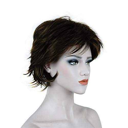 Stylish Short Layered Shaggy Synthetic Wig with Bangs for Women - Perfect for Cosplay, Halloween & Daily Fashion Looks