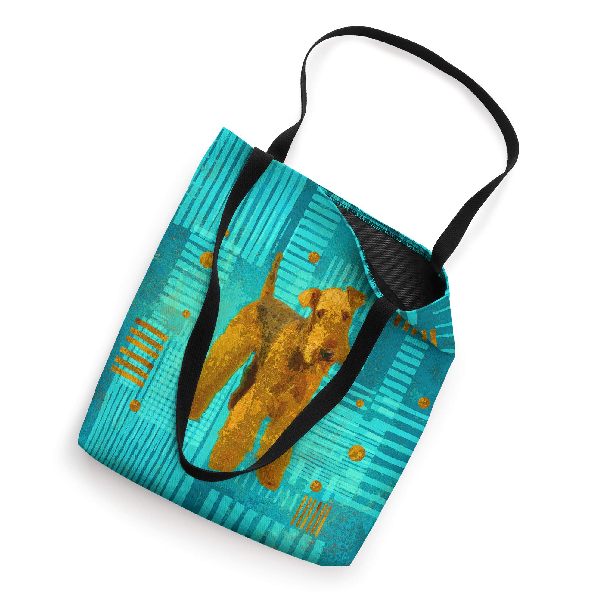 Stylish Airedale Terrier Tote Bag for Women - Durable Canvas Shopping Bag with Dog Lover Design - Perfect for Groceries, Beach Trips & Dog Park Outings