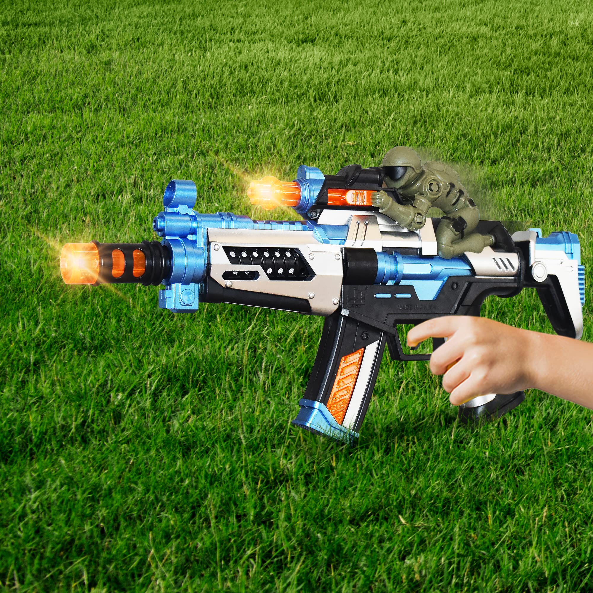 ArtCreativity FuryX Light Up Toy Gun for Kids - 16 Inch LED Blaster with Sound Effects & Vibration Feedback - Cool Light Up Guns for Boys Ages 4-6 - Perfect for Birthday Gifts, Outdoor Play, and Pretend Shooting Games
